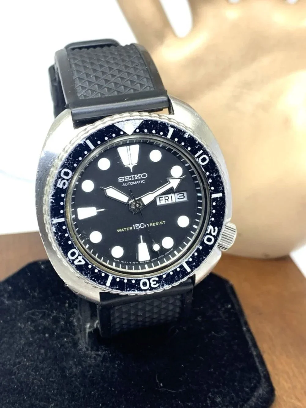 Seiko Men's Watch 6309-7049 Vintage Diver 1980'S Automatic Black Dial Day Date